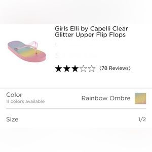 🆕 Brand New Girls Rainbow Ombré Flip Flops 🩴